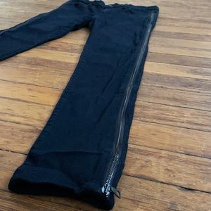 Black Philosophy jeans with zippers along the length